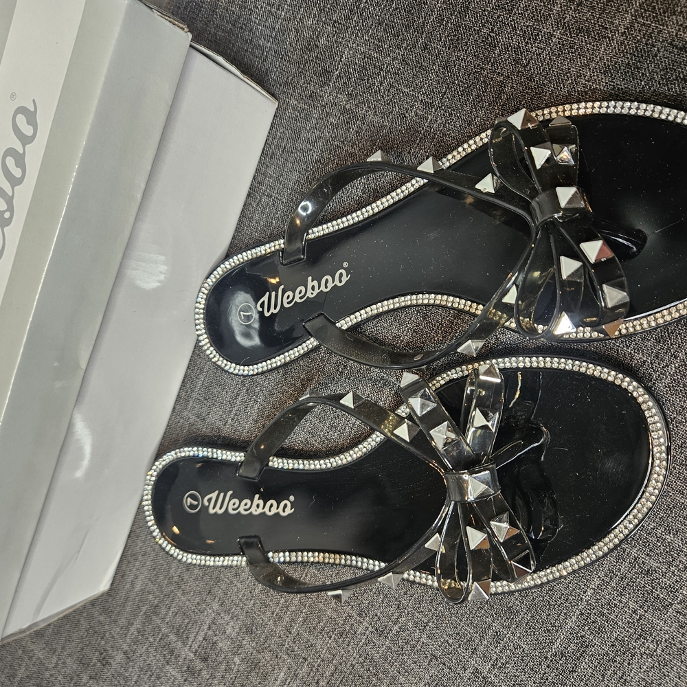 Black and Silver Women's Sandals